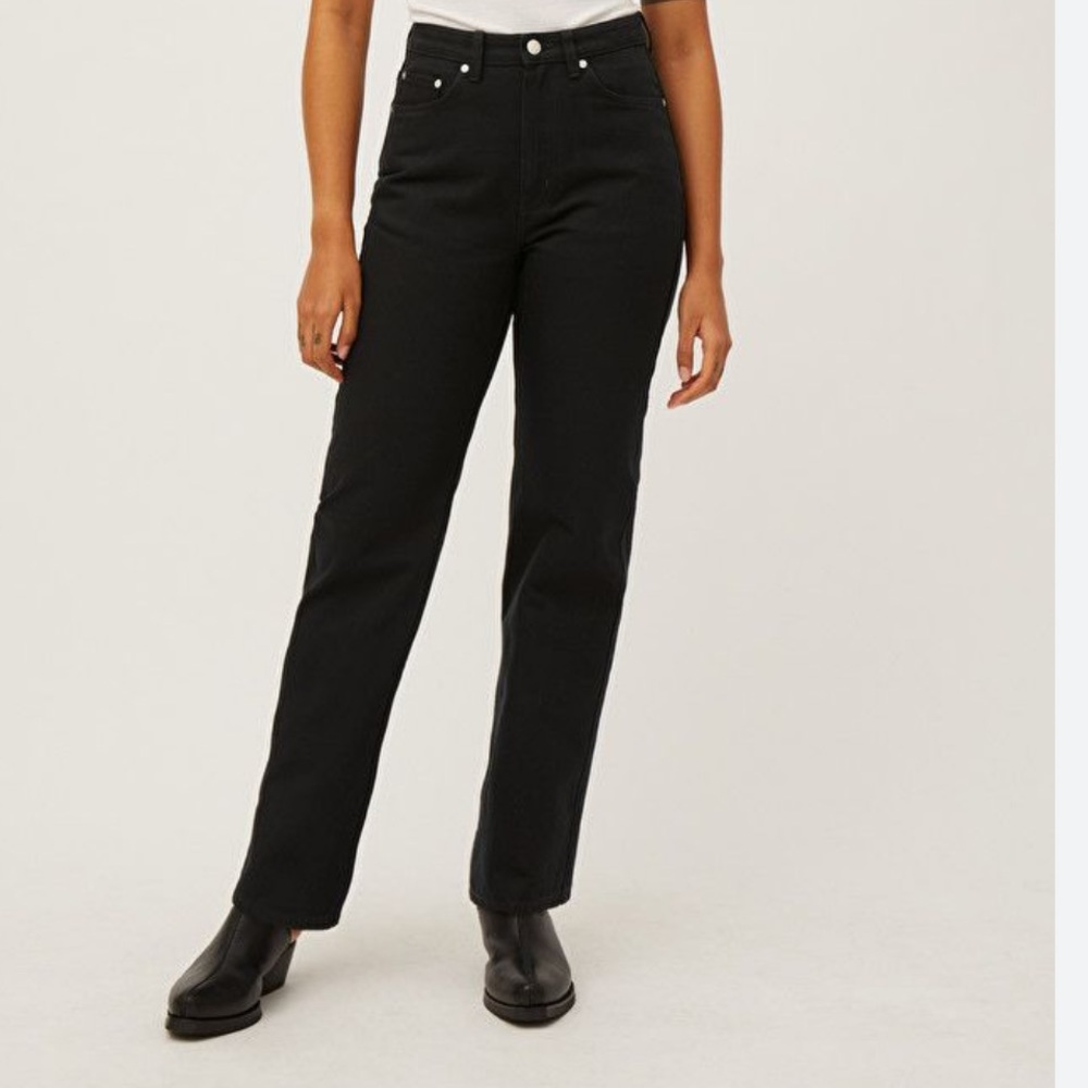 Weekday Rowe Extra High Waisted Black Jeans W25 L30
